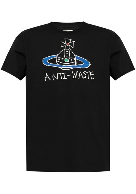 T-shirt con stampa in nero Vivienne Westwood - unisex